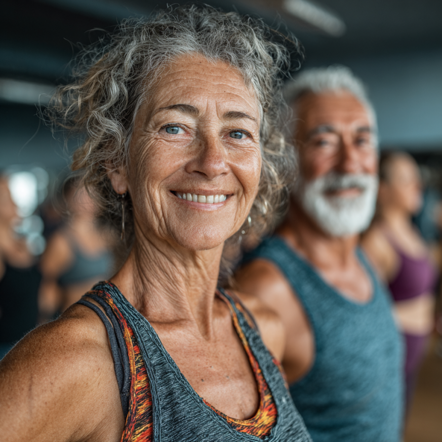 Дорослі люди займаються фітнесом